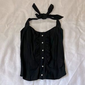 Black corset style halter top
